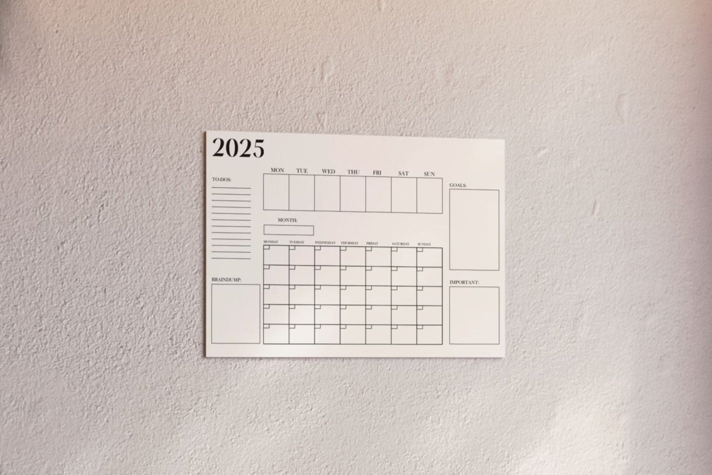 2025 Weekly & Monthly Planner Calendar