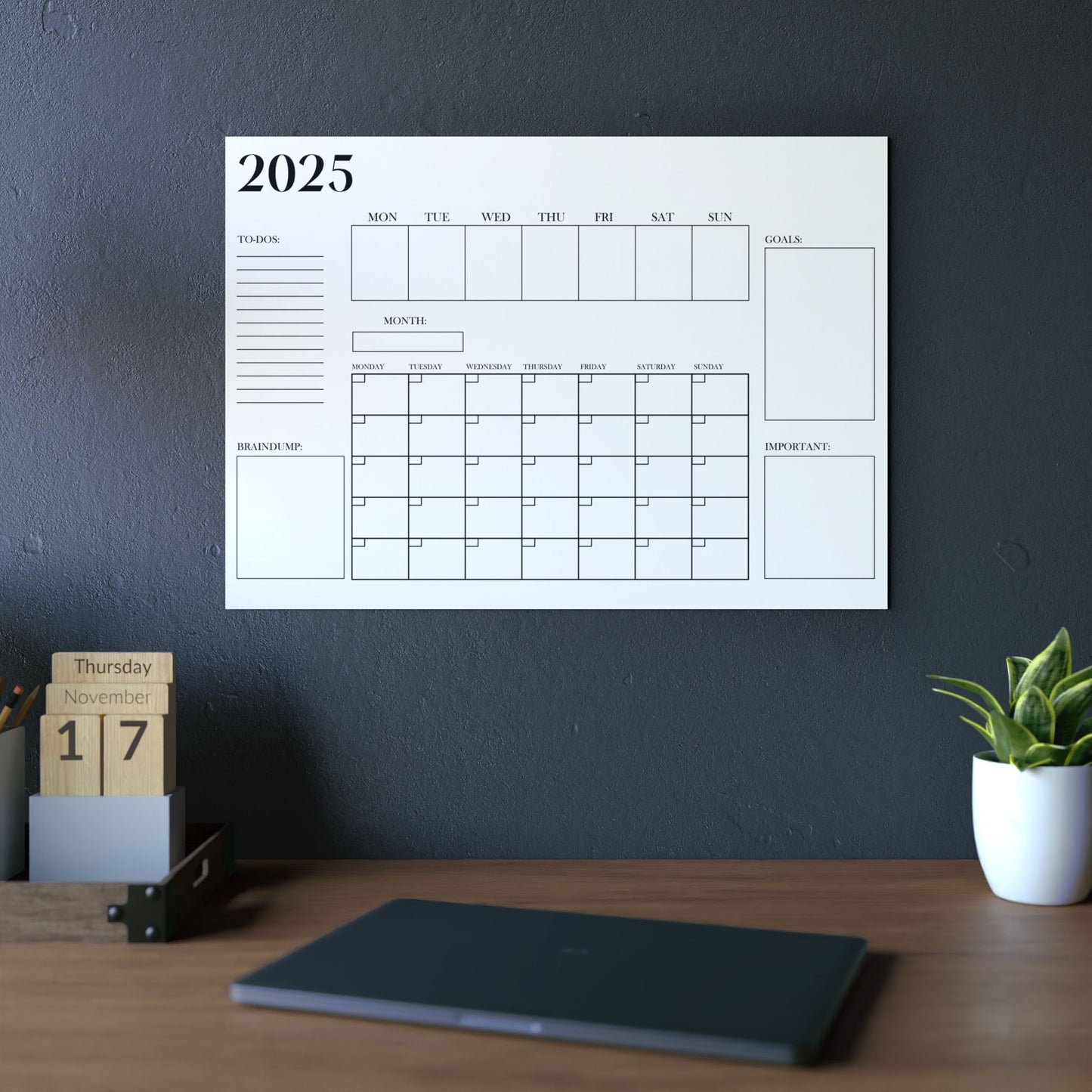 2025 Weekly & Monthly Planner Calendar
