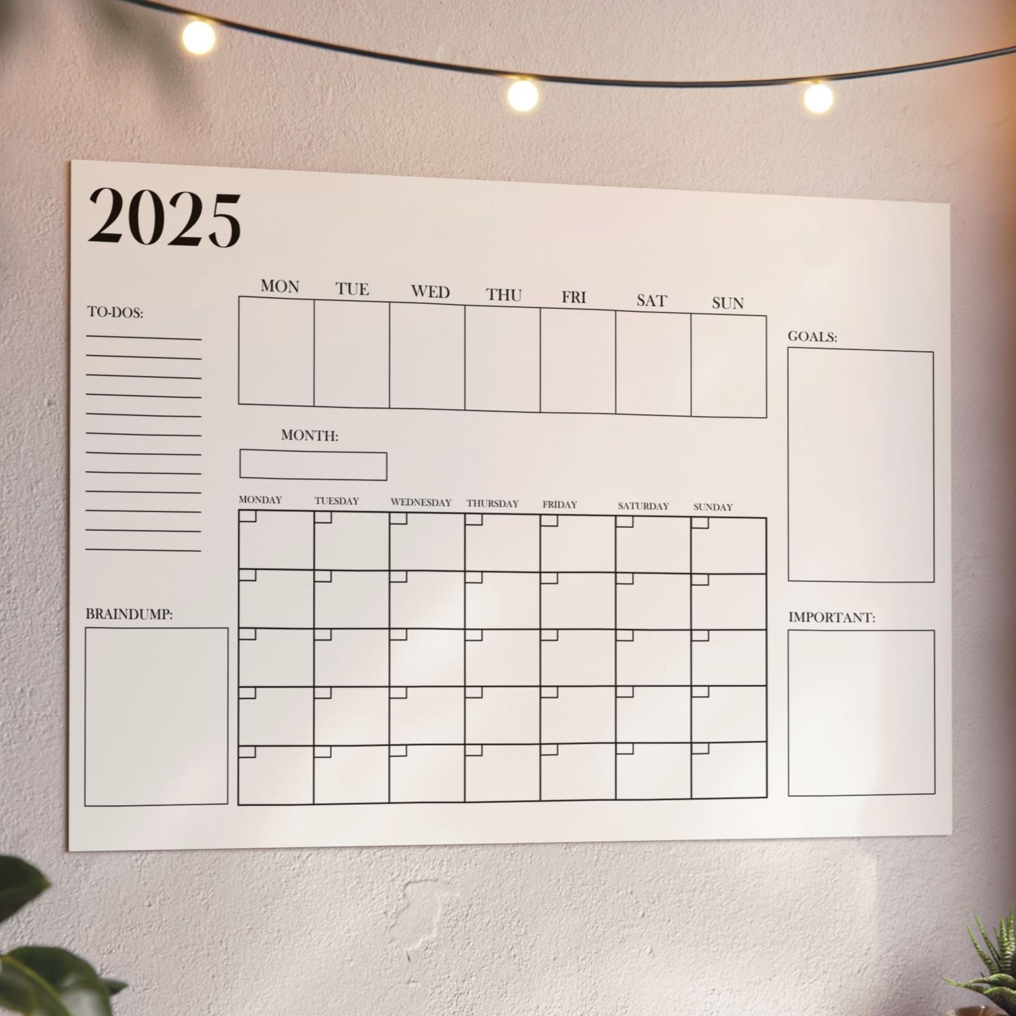 2025 Weekly & Monthly Planner Calendar