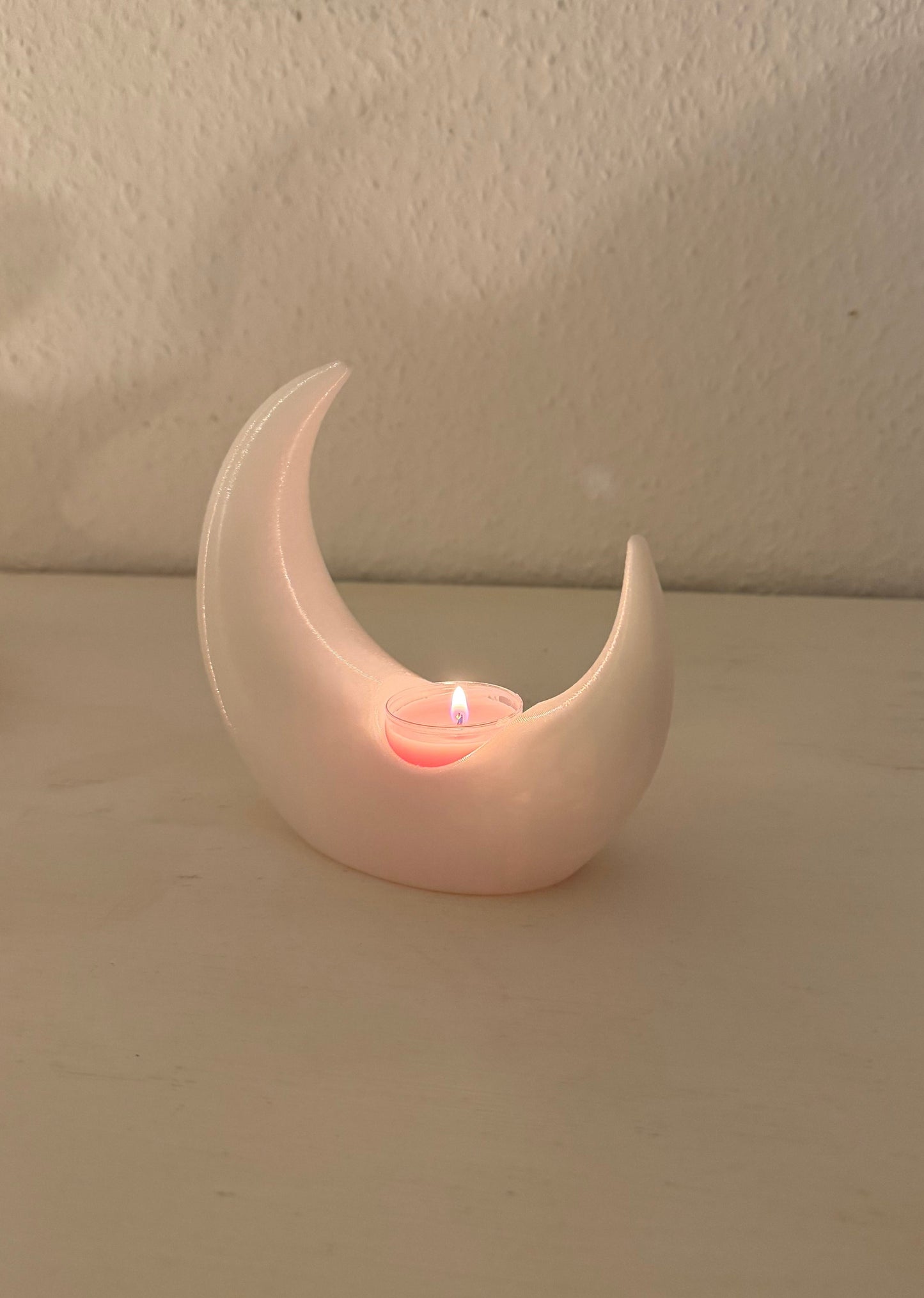 Moderner Mond Teelichthalter 3D gedruckt