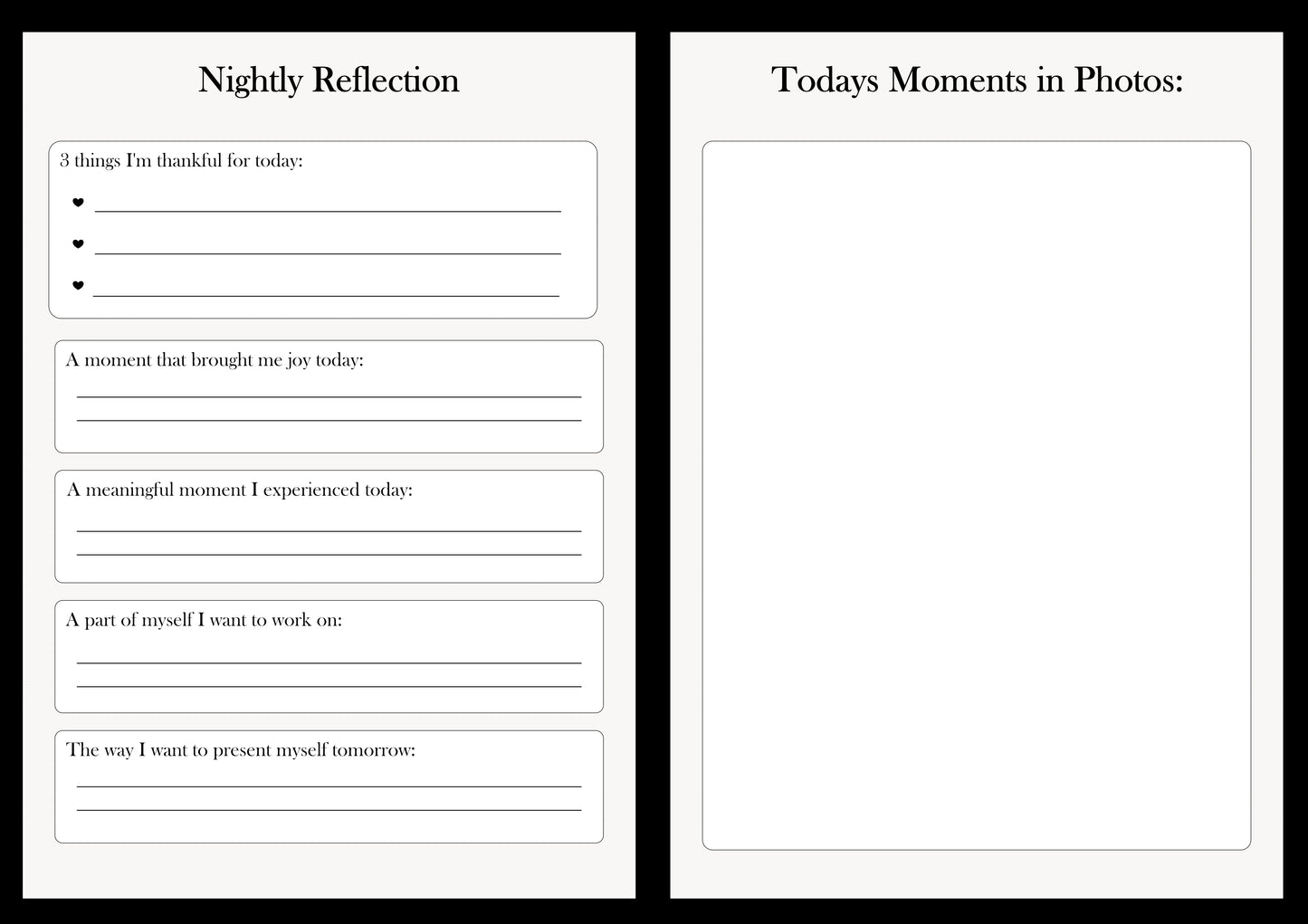Nightly Reflections Journal