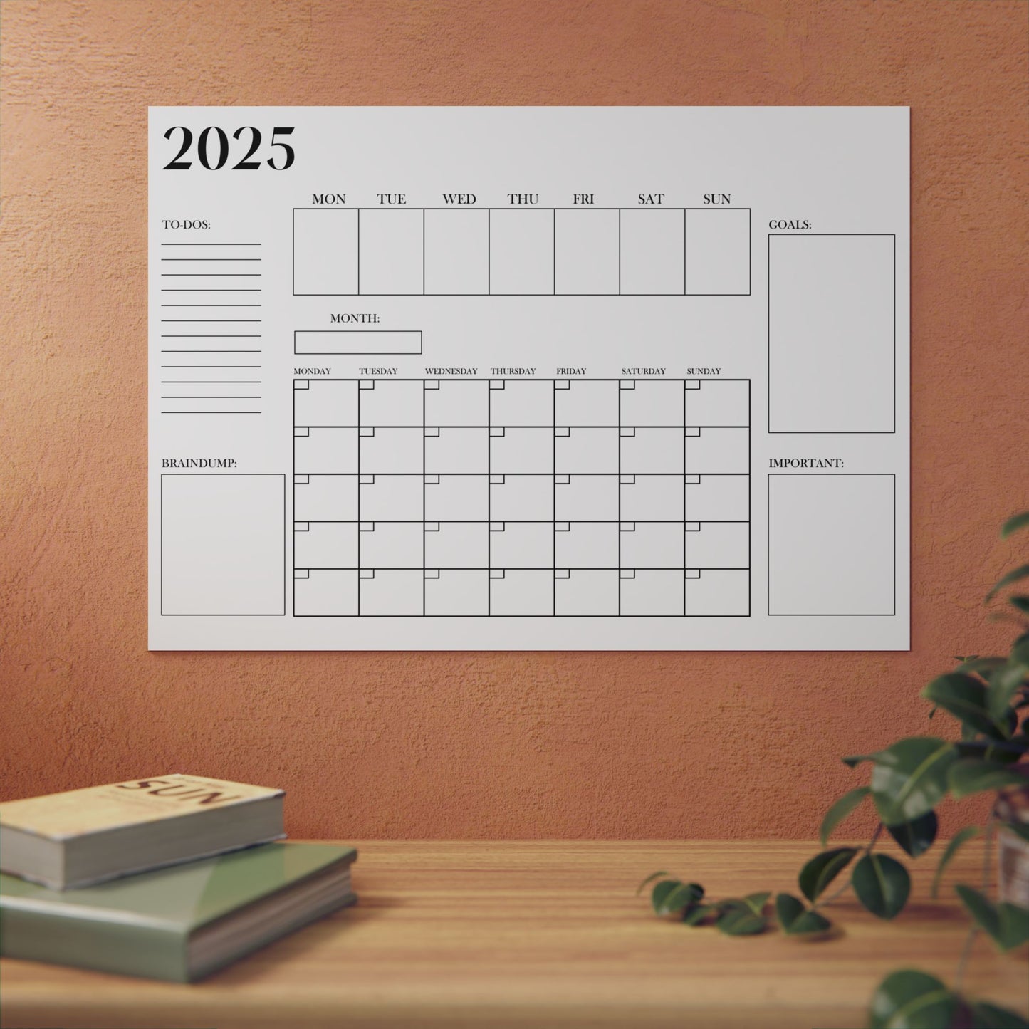 2025 Weekly & Monthly Planner Calendar