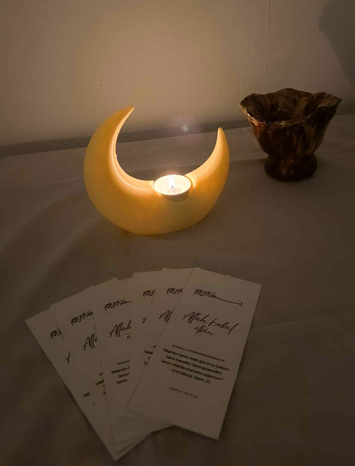 Moderner Mond Teelichthalter 3D gedruckt