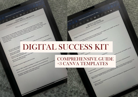 Digital Success Kit: Comprehensive Guide + 3 Canva Templates Bundle