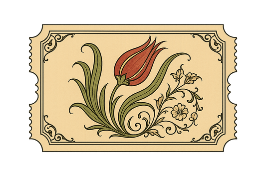 osmanische tulpe als ticket ohne hintergrund